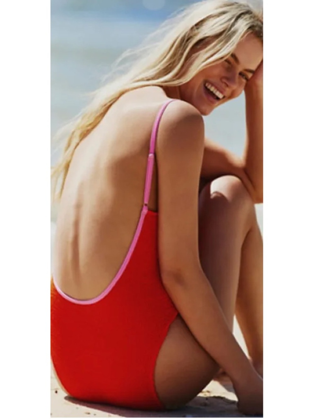 Cleonie wanda malliot one piece swimsuit O/S tangerine barbie